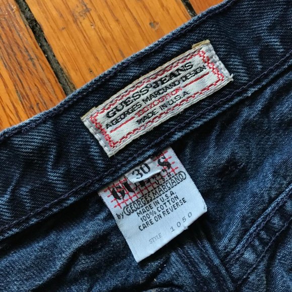 Vintage 80s Guess Jeans Georges Marciano Design Women Dark Blue High Waist Jeans - Picture 4 of 4
